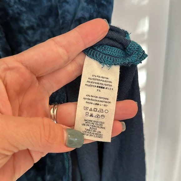 Free People We the Free Crushed Velvet Luxe Tunic Top Jewel Blue Small - Picture 7 of 8